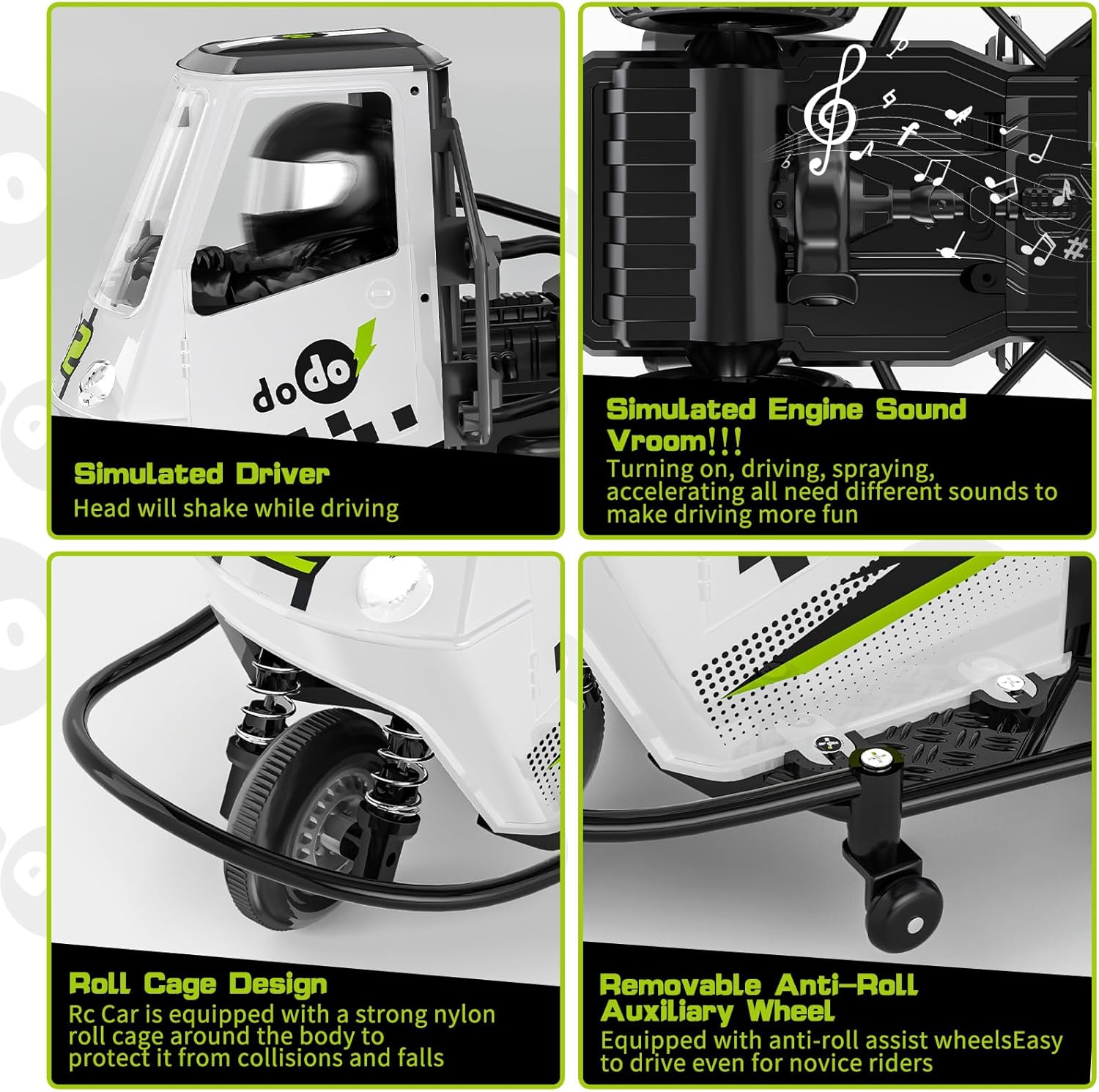 Autos a control remoto, 25+ KMH RC Car 116 todo terreno RC Drift Car 2.4Ghz Spray Monster Trucks para niños con luz LED y 2 baterías recargables,