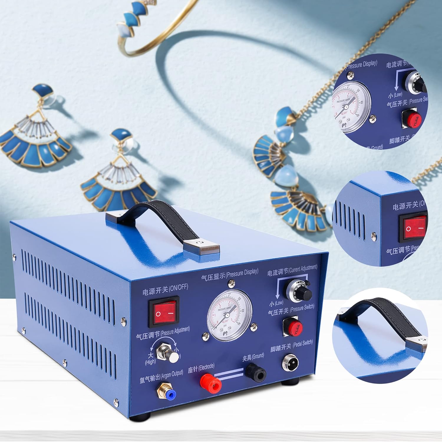 Máquina de soldadura TBVECHI 800W 110V ajustable de alta potencia de pulso de argón soldador por puntos collar pulsera joyería JD máquina de