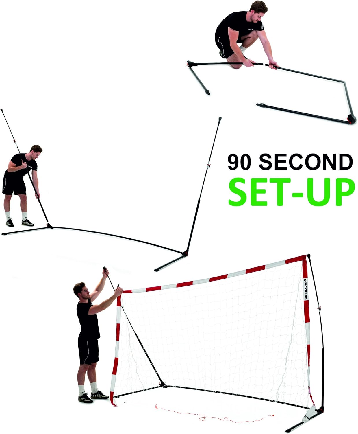 QuickPlay Portería de balonmano portátil con base ponderada basada en la tecnología KICKSTER configuración rápida