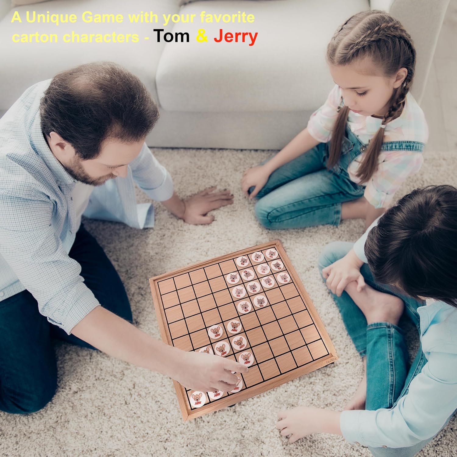 Ajedrez, damas, Tom & Jerry, Tic Tac Toe  Madera  Embalaje para regalo  Juego de mesa familiar  Decoración del hogar  Estrategia y diversión  Niños,