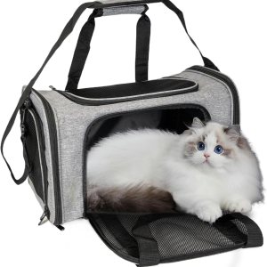 Top tasta Transportador de mascotas para gatos pequeños, medianos y grandes, transportador de lados suaves, portátil, plegable, aprobado por Top tasta Transportador de mascotas para gatos pequeños, medianos y grandes, transportador de lados suaves, portátil, plegable, aprobado por