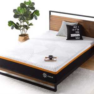 ZINUS – Colchón híbrido de resortes, con bolsillo adaptativo de cobre refrigerante, cubierta absorbente de humedad, espuma de refrigeración y ZINUS – Colchón híbrido de resortes, con bolsillo adaptativo de cobre refrigerante, cubierta absorbente de humedad, espuma de refrigeración y