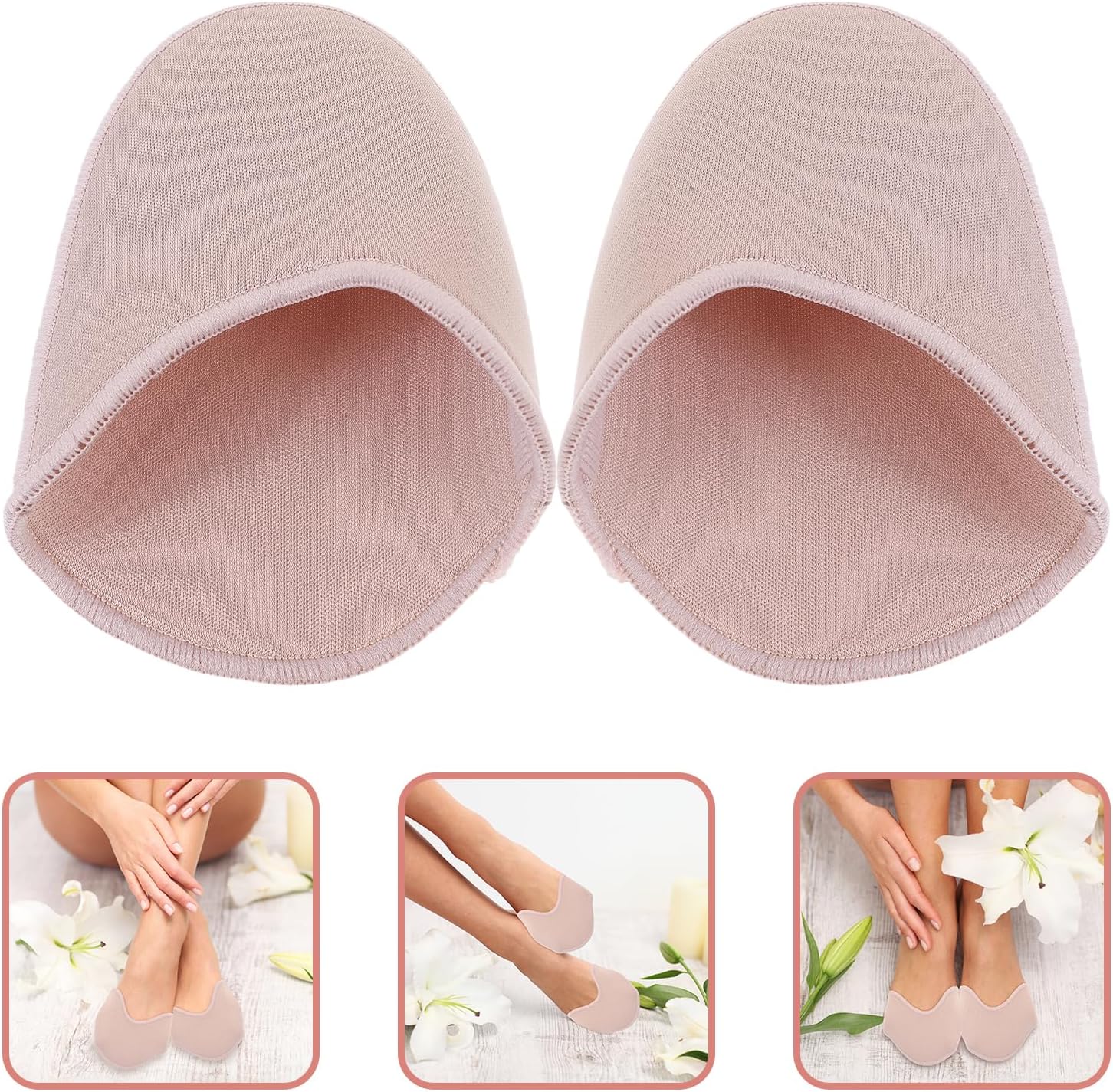 Calcetines de ballet para zapatos de danza, almohadillas de punta para zapatos, almohadillas de tela, cubierta protectora envuelta en el antepié, 1