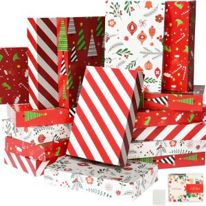 joyhalo 16 cajas de regalo de Navidad con tapas para regalos a granel de 14.5 x 9.5 x 2.5 pulgadas, cajas de regalo grandes para ropa, envolver joyhalo 16 cajas de regalo de Navidad con tapas para regalos a granel de 14.5 x 9.5 x 2.5 pulgadas, cajas de regalo grandes para ropa, envolver