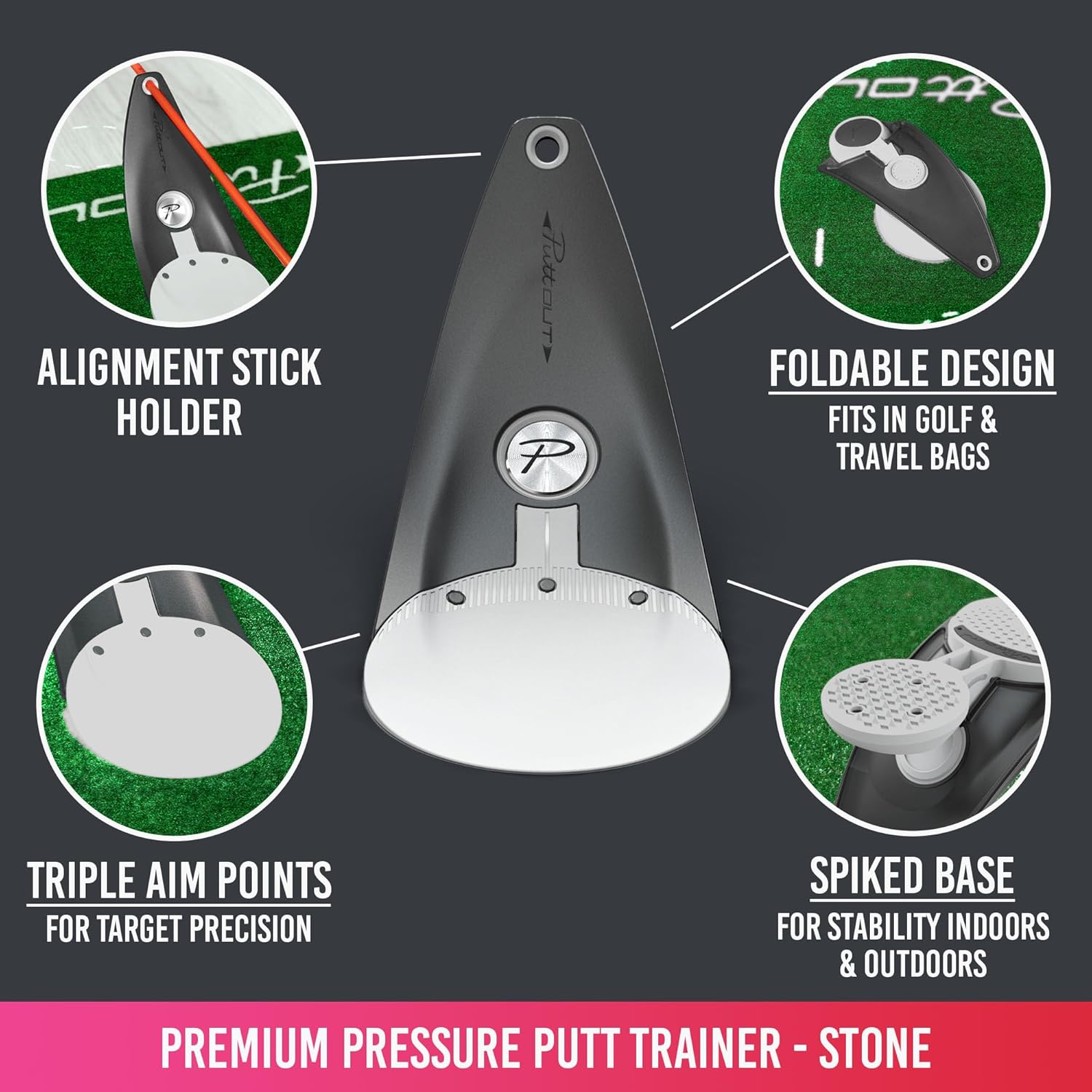 PuttOUT Entrenador de putt de presión prémium perfecciona tu putting de golf