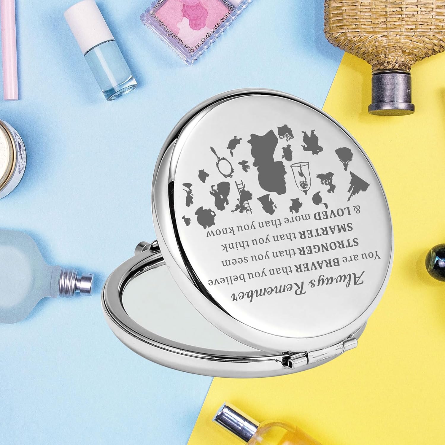 KEYCHIN Princess Belle – Espejo de bolsillo para mujeres y niñas (Belle-S)