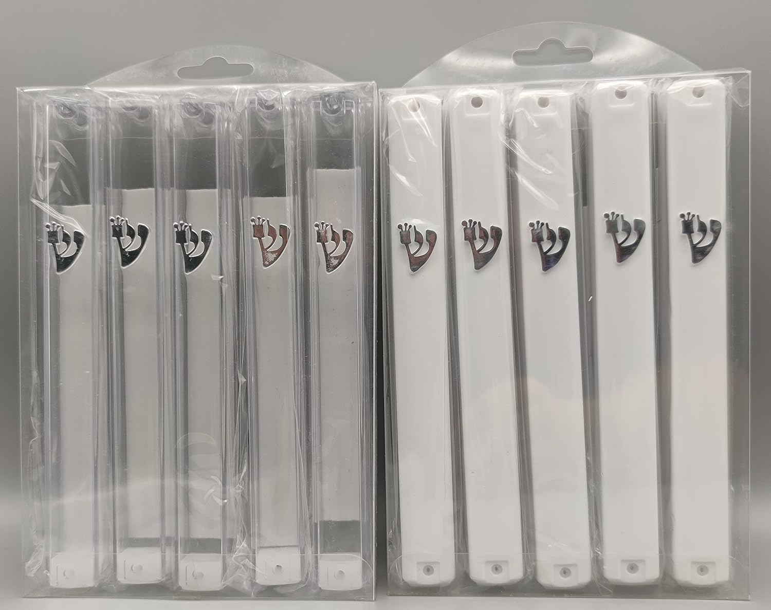 MEZUZAH – Soporte de plástico plateado de 5 pulgadas para desplazamiento de 3.9 in, goma impermeable, corcho, lote de 5 (transparente, 10 (para