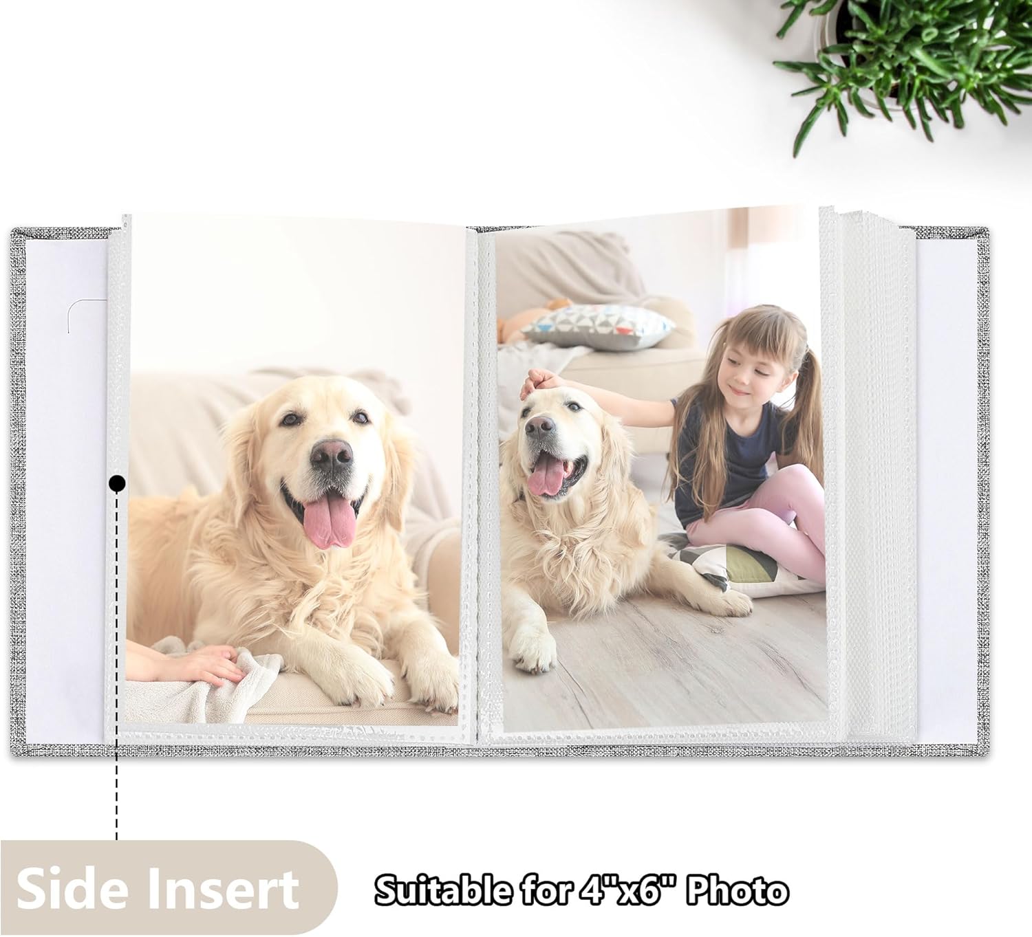 Yopih Álbum de fotos de 4 x 6 pulgadas, 100 bolsillos, con cubierta de lino, álbumes de fotos para familia, boda, bebé, libro de fotos con capacidad