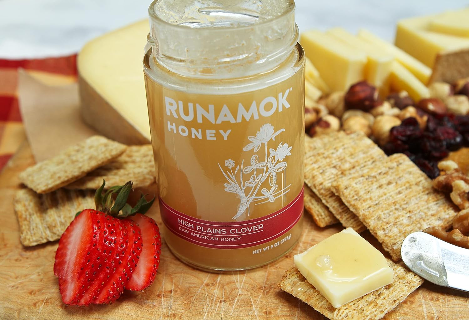 Runamok Miel de trébol de High Plains  Miel cruda auténtica y pura  Edulcorante natural y sin gluten  9 onzas
