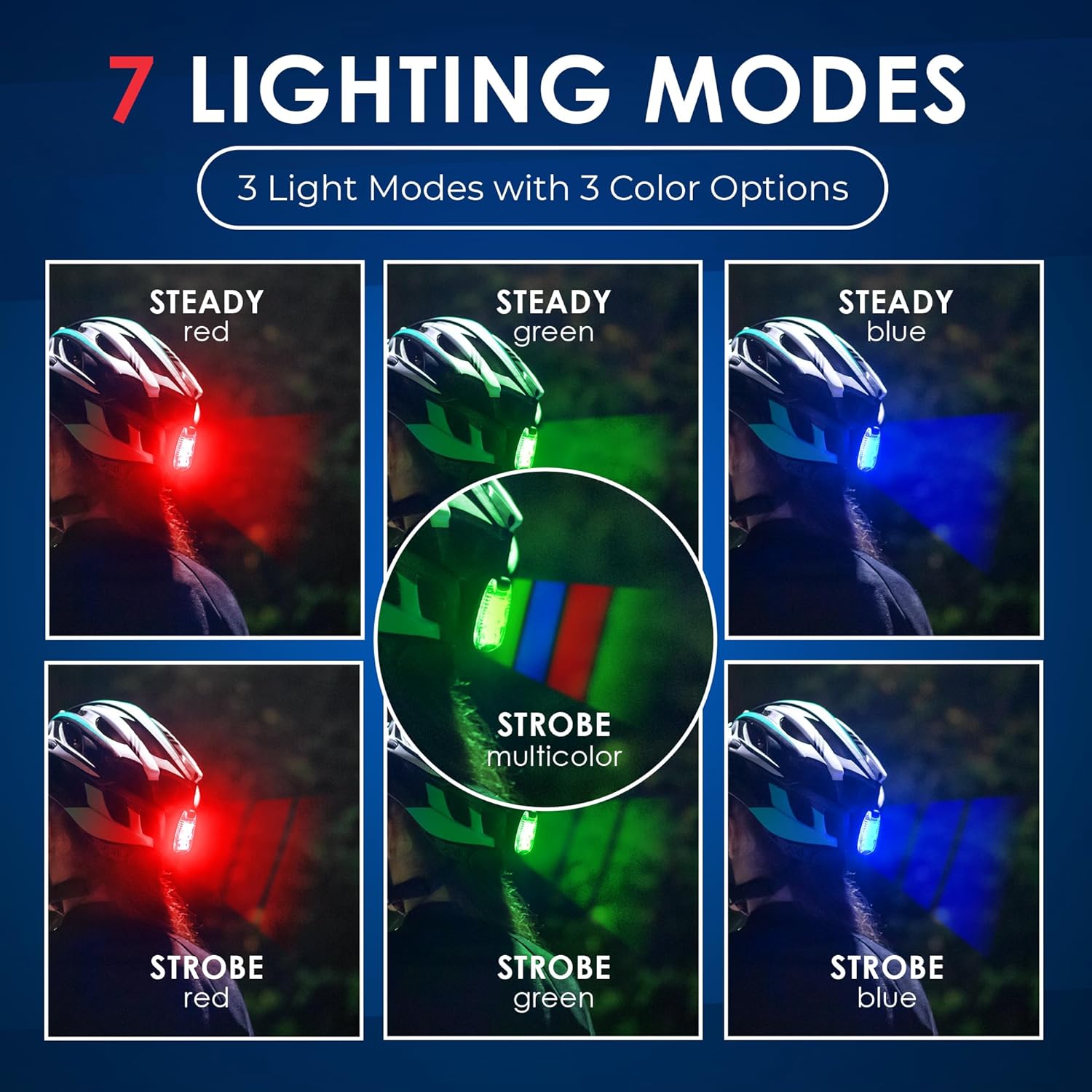 Luz LED de seguridad (2unidades) + Bonos gratis  Clip de luces de luz estroboscópica corriente para corredores, Perros, bicicleta, caminata los