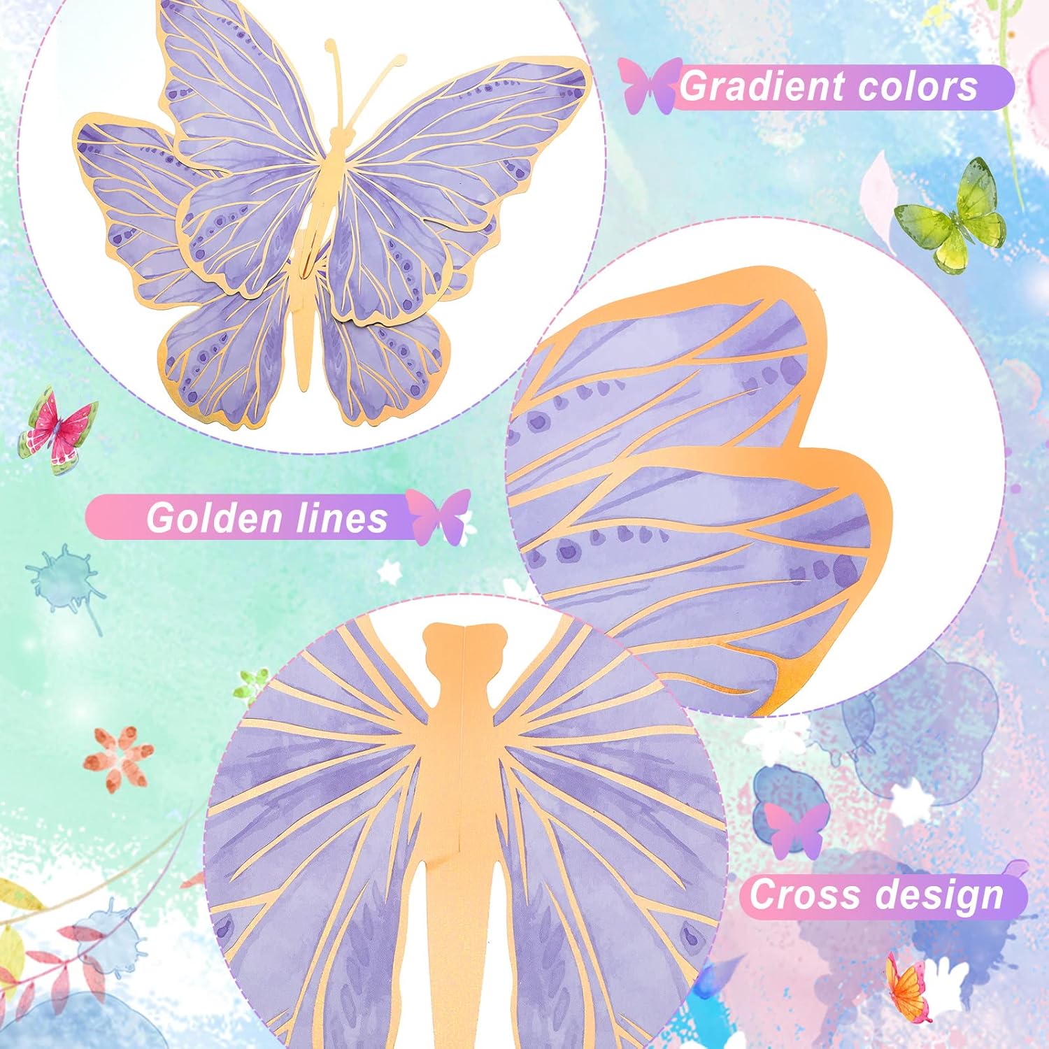 10 centros de mesa de mariposa para mesas, decoraciones de fiesta de mariposa, centros de mesa, decoración de pared para cumpleaños, baby shower,