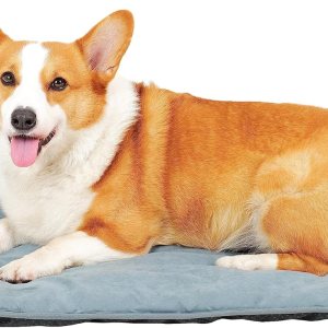 Almohadilla de algodón suave y duradera color caqui para perros y gatos medianos con superficie antiadherente y una almohada en L, lavable a Almohadilla de algodón suave y duradera color caqui para perros y gatos medianos con superficie antiadherente y una almohada en L, lavable a