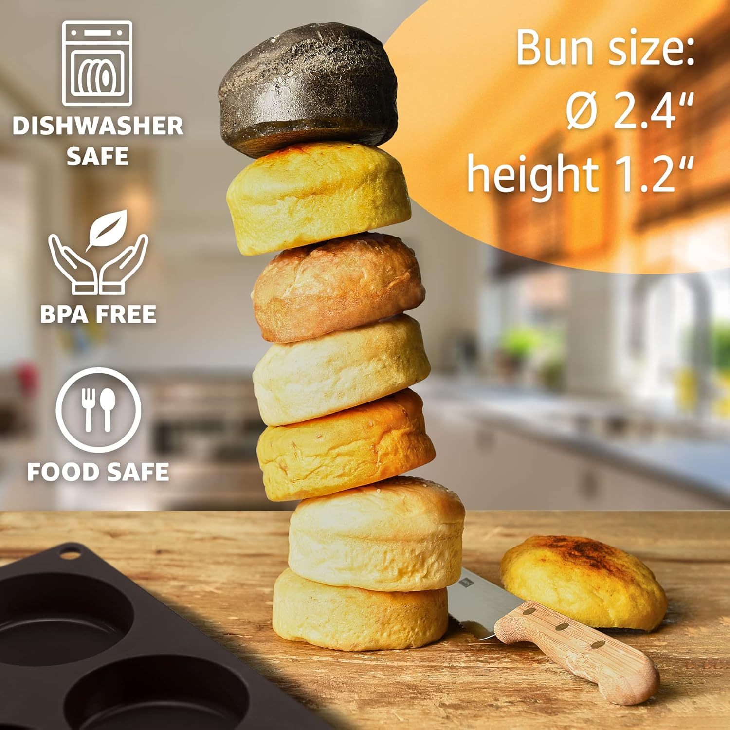 LURCH Germany Flexiform – Molde para hornear panecillos de silicona antiadherente  Molde perfecto para pasteles pequeños o pan  12 cavidades para