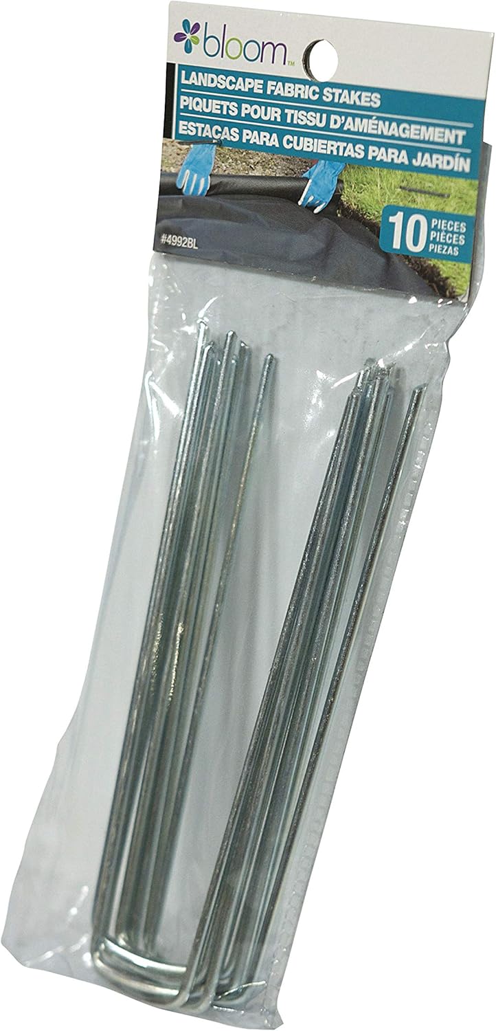 Garden Bloom 4992BL Pasadores en U recubiertos de zinc, 10 países