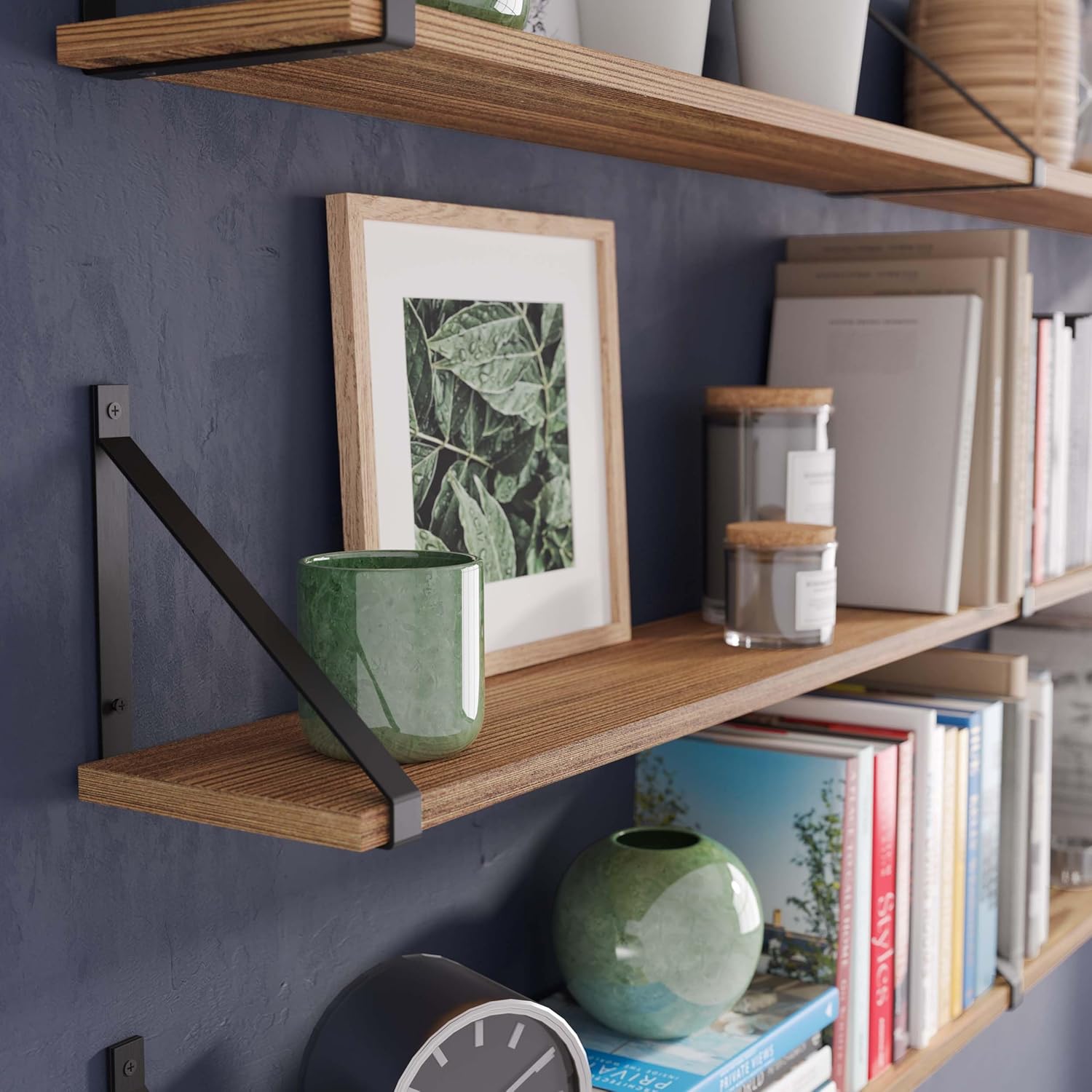 Wallniture Bora – Estantes flotantes rústicos de 60 x 6 pulgadas para almacenamiento en pared, estantes de pared para dormitorio, oficina y cocina,