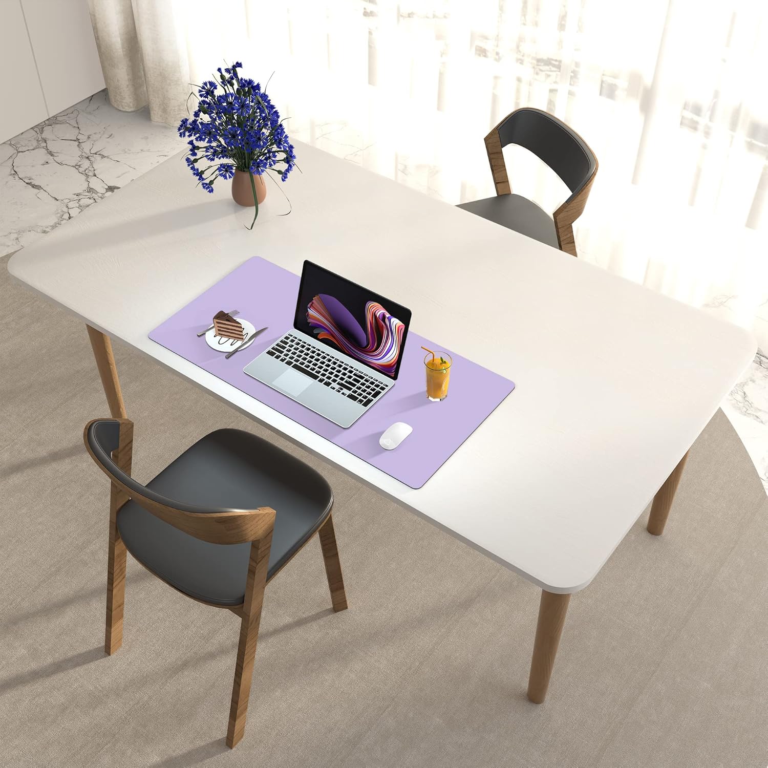 Protector de piel para escritorio, antideslizante, de piel sintética, tapete para mouse, cubierta para escritorio de oficina, tapete de escritorio
