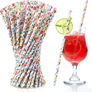 100 pajitas de papel de hibisco, pajitas de papel hawaianas tropicales para fiestas, cócteles, decoraciones para suministros de fiesta, cumpleaños, 100 pajitas de papel de hibisco, pajitas de papel hawaianas tropicales para fiestas, cócteles, decoraciones para suministros de fiesta, cumpleaños,