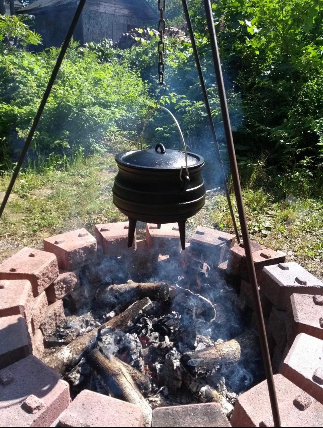 Cuisiland Olla Potjie de hierro fundido, olla de camping, olla de Sudáfracan para jardín al aire libre (10QT)