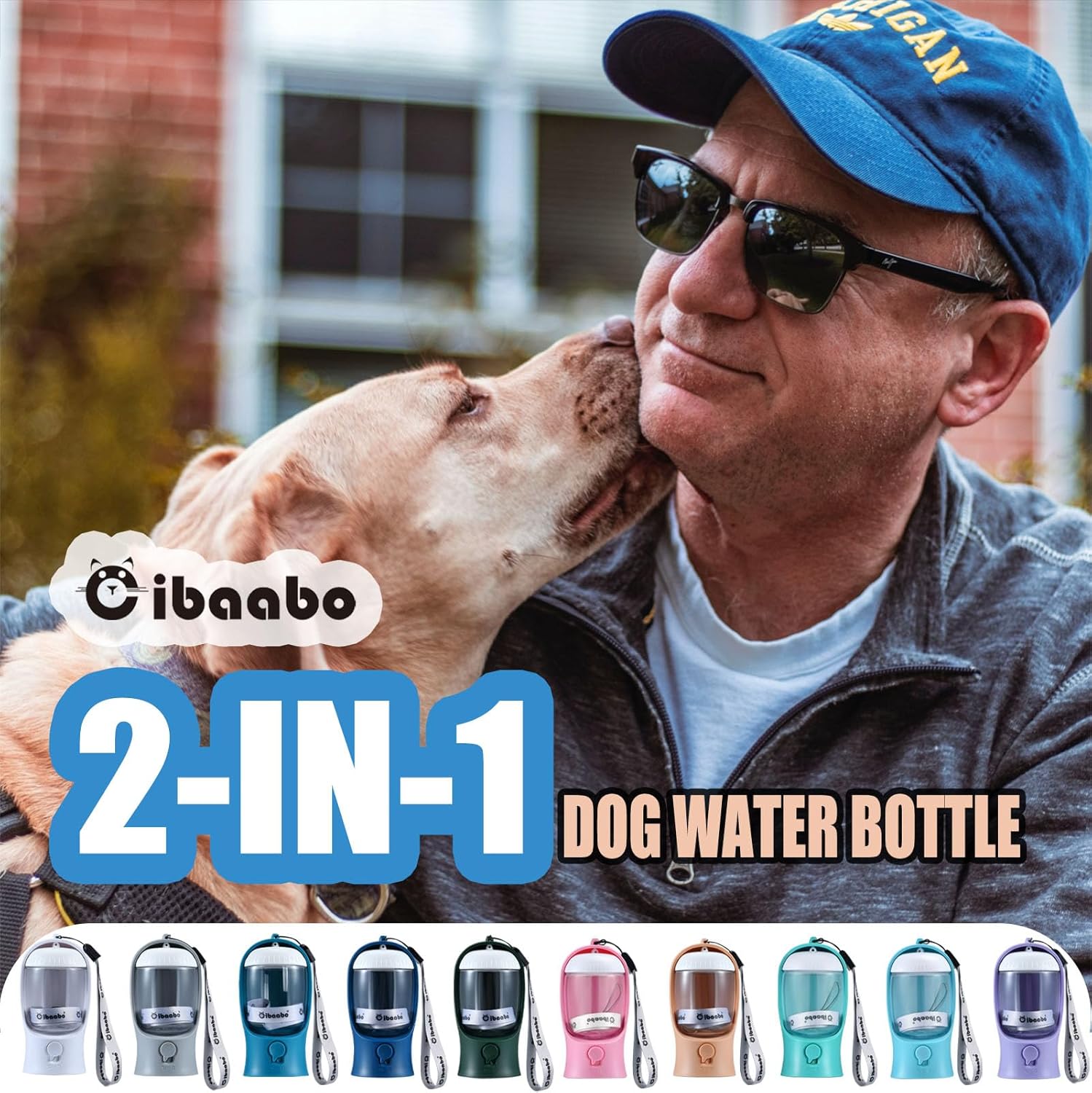 Botella de agua para perros con contenedor de alimentos, cuenco de agua para cachorros de viaje, dispensador portátil para mascotas, artículos de