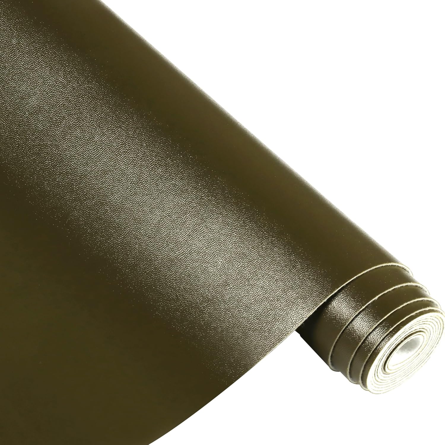 Ramya Hojas de piel sintética de color liso verde oliva, 1 rollo de 14 x 53 pulgadas, la piel sintética es ideal para proyectos de manualidades