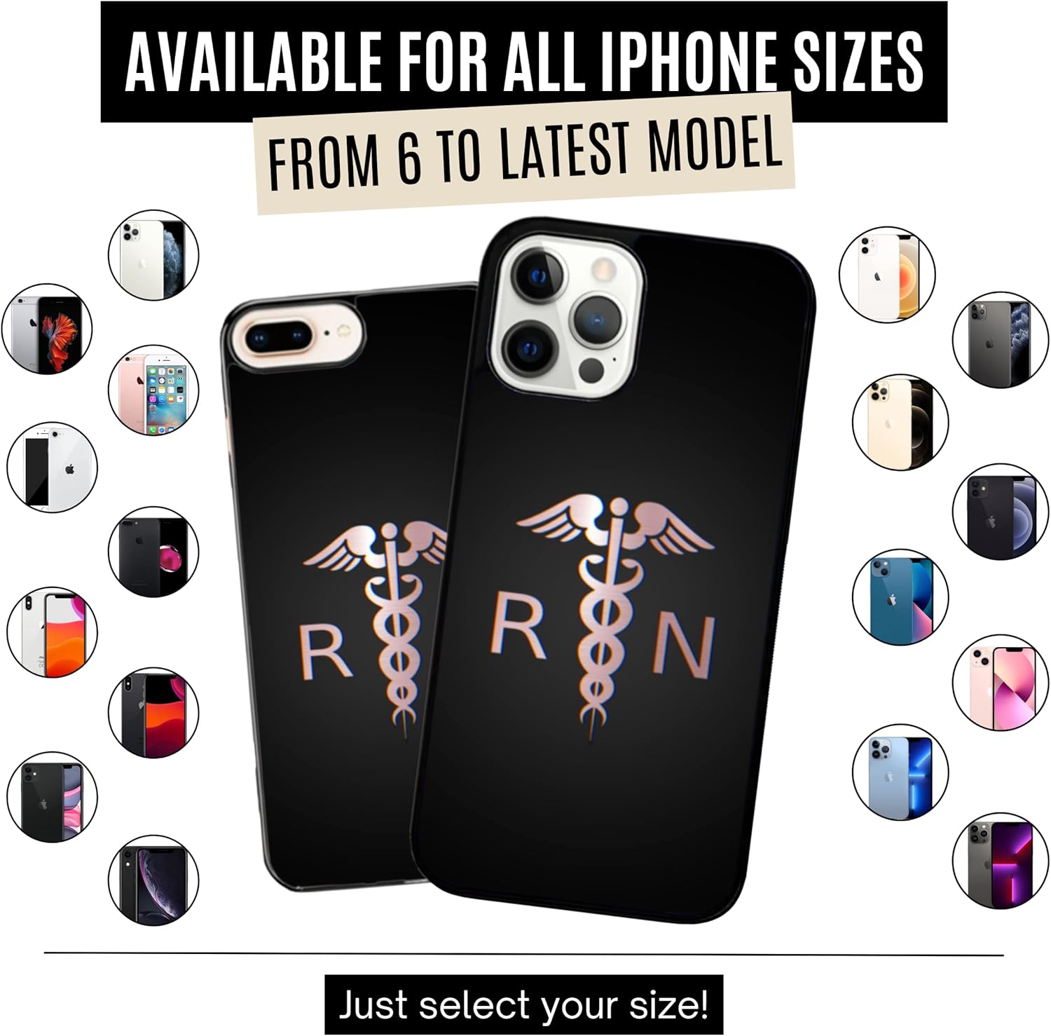 Rn – Funda médica de enfermera registrada, compatible con iPhone 1212 Pro, funda delgada de goma TPU antideslizante duradera a prueba de golpes