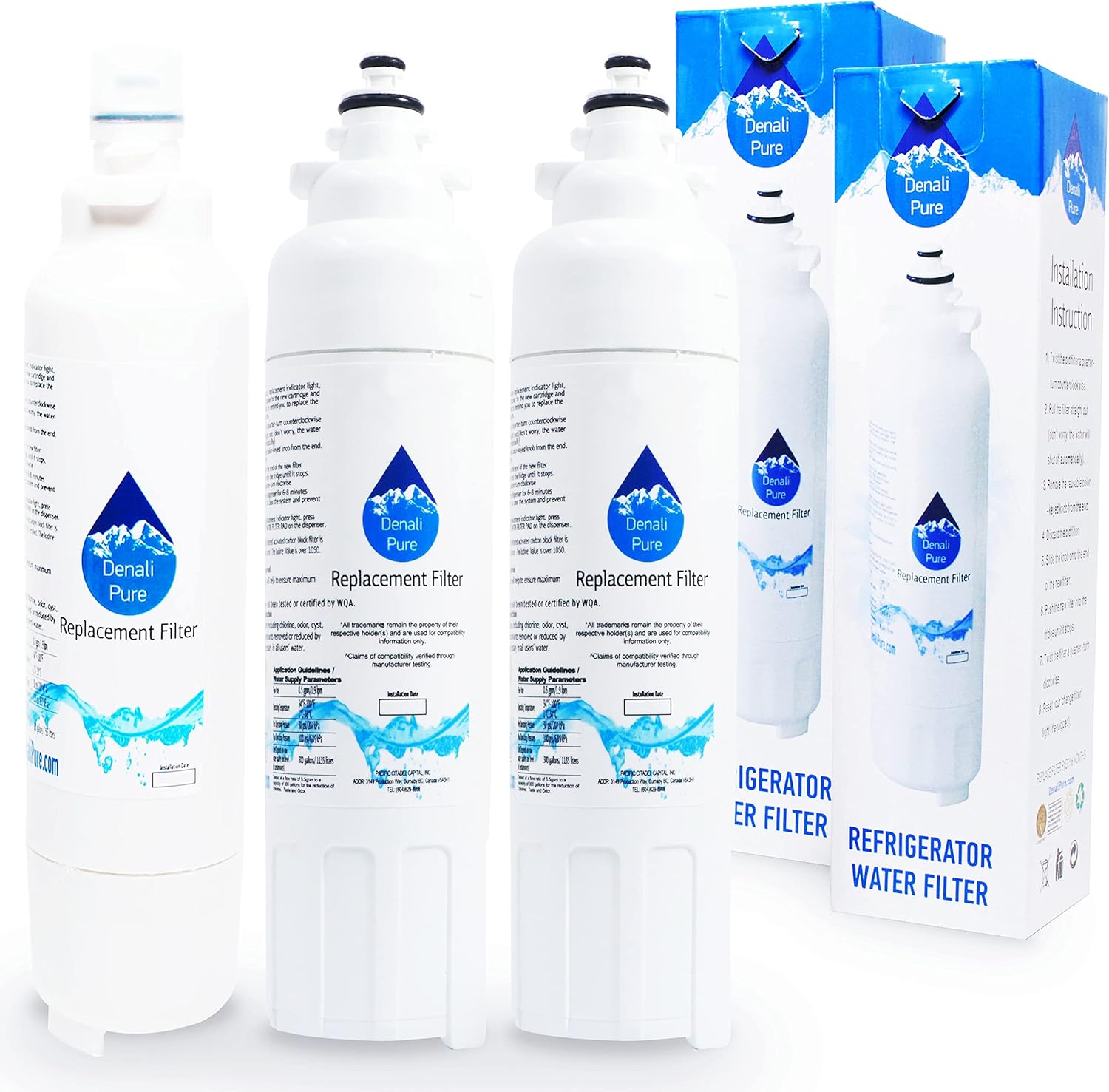 3-Pack Replacement for LG LSXS26386S Refrigerator Water Filter – Compatible with LG LT800P, ADQ73613401 Fridge Water Filter Cartridge