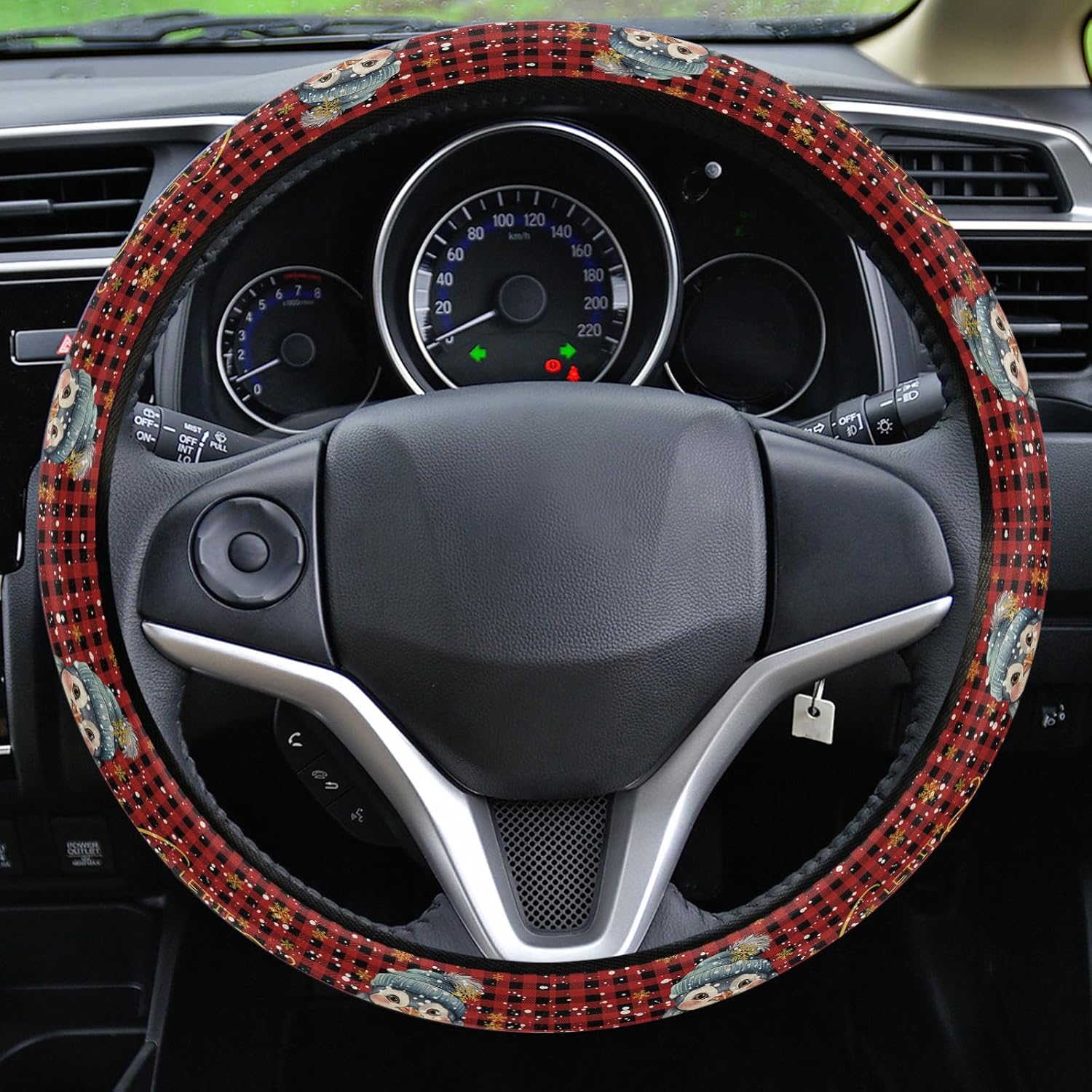 Funda protectora para volante de automóvil, diseño de pingüinos de Feliz Navidad, funda protectora elástica para vehículos, camiones, SUV,