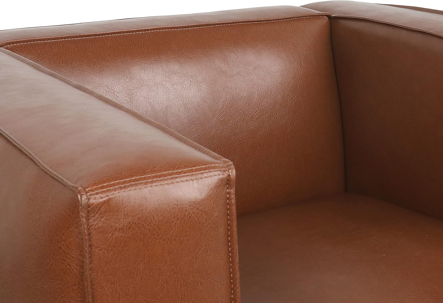Christopher Knight Home Goyette – Silla Club, color marrón coñac + nogal oscuro