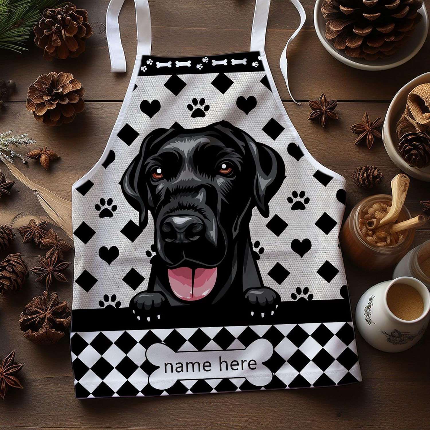 MALIHONG Delantal de lunares para perro personalizado Lindo perro Rhodesian Ridgeback