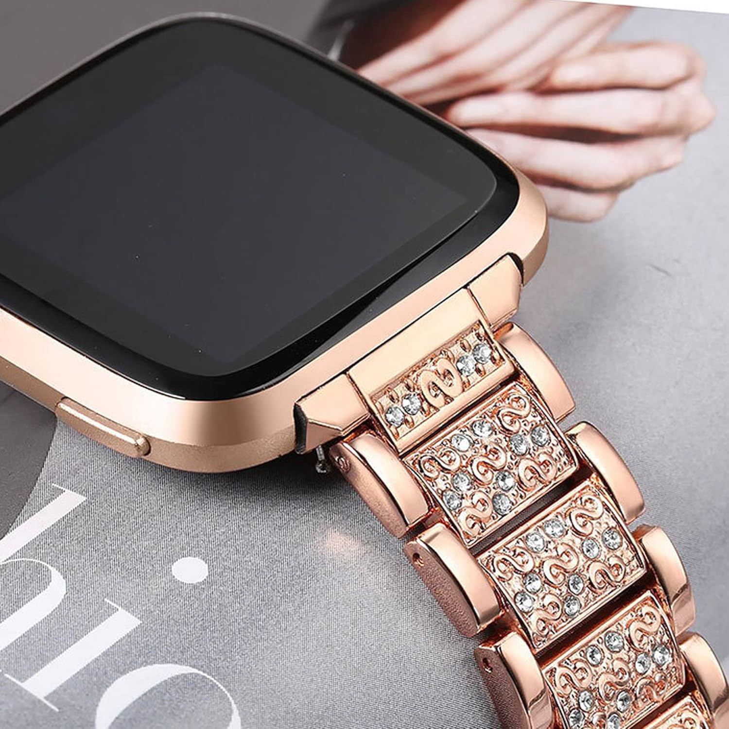 Compatible con correas de reloj inteligente Mindrose, Lamshaw de liberación rápida para mujer, joyería de metal con diamantes brillantes, correa de