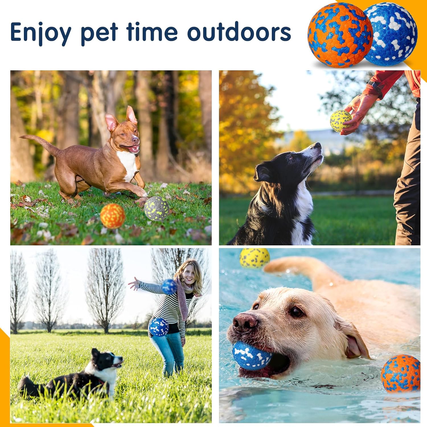 Paquete de 10 pelotas para perros para masticadores agresivos de 2.5 pulgadas, pelota de tenis interactiva para perros, juguetes resistentes para