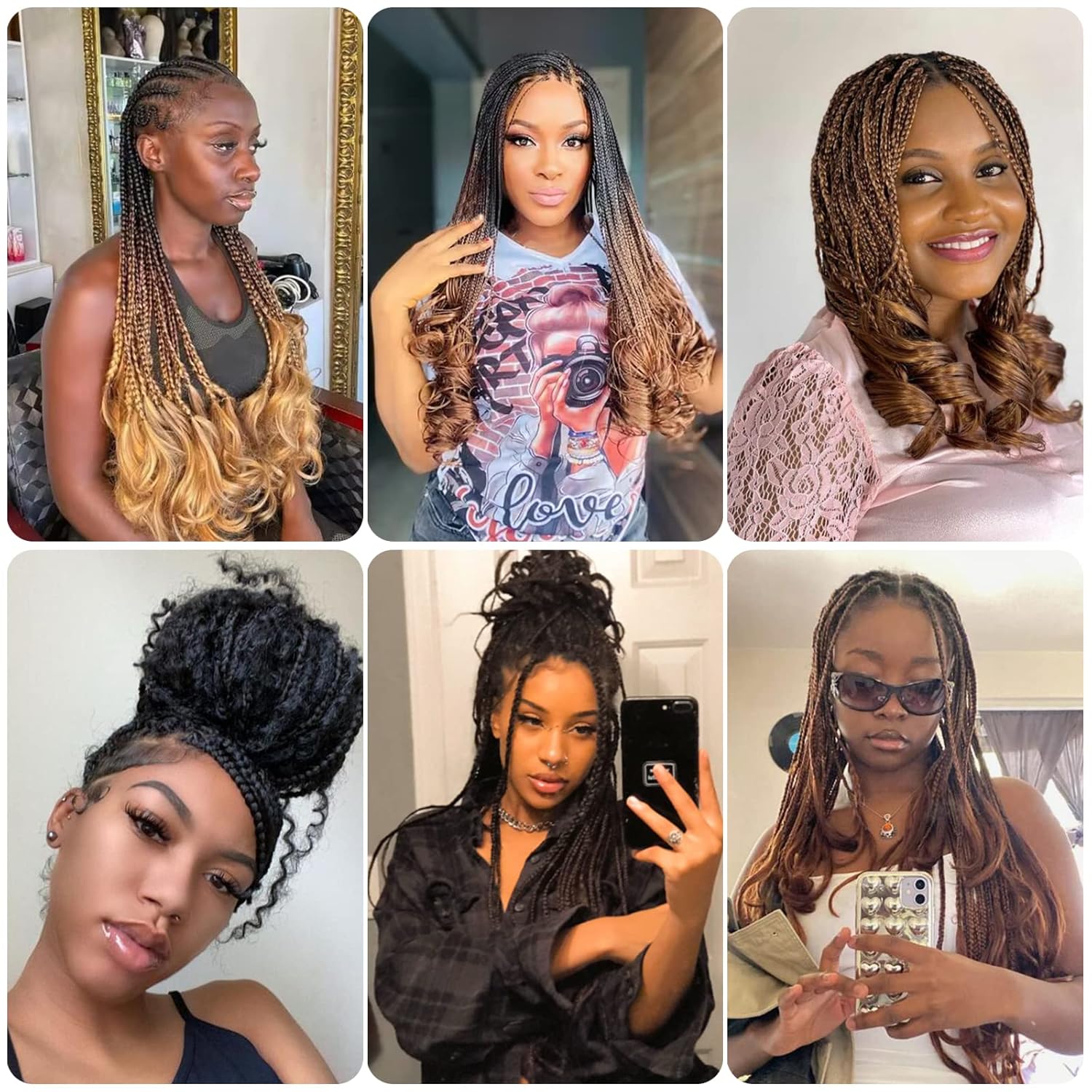 Cabello rizado francés trenzado profundo de 14 pulgadas, 8 paquetes de cabello rizado español para trenzas de caja, cabello trenzado hinchable