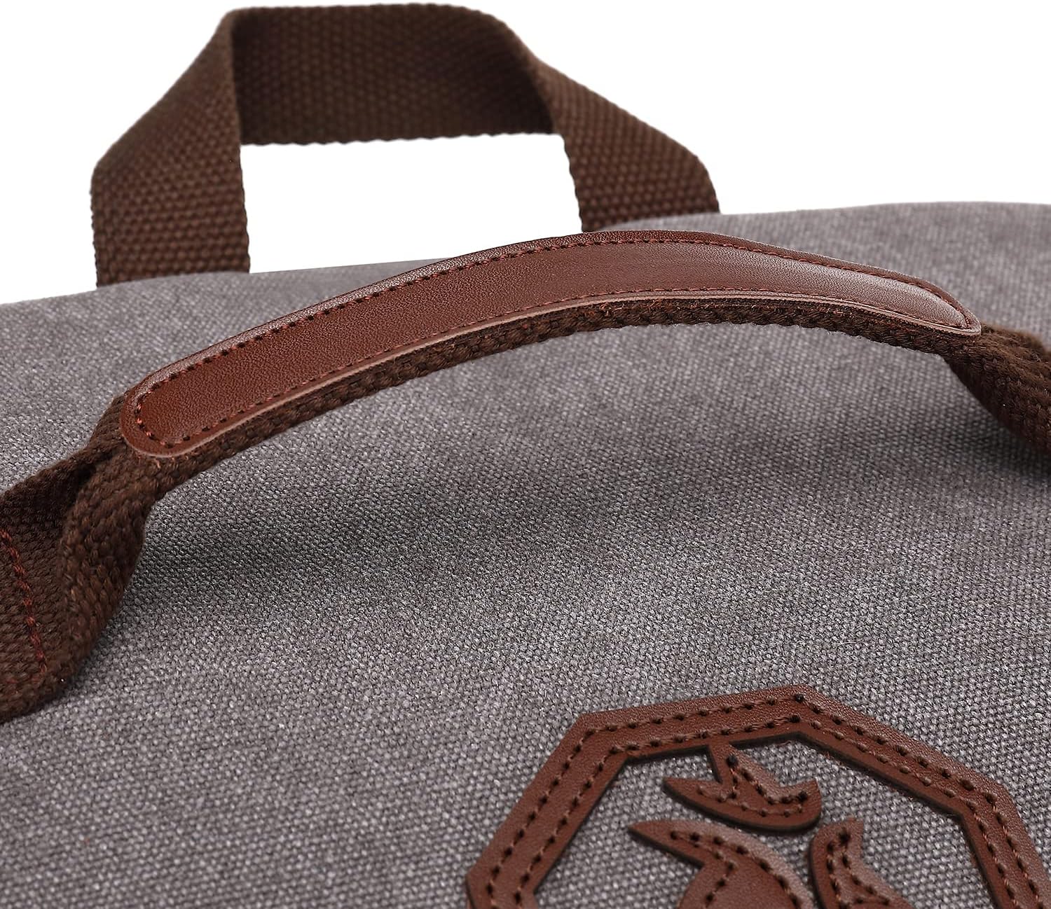 Gym Duffle Bag Backpack 4-Way Vintage canvas with Shoes Compartment for travel Sport Hiking laptop (Vintage grey) X-Large