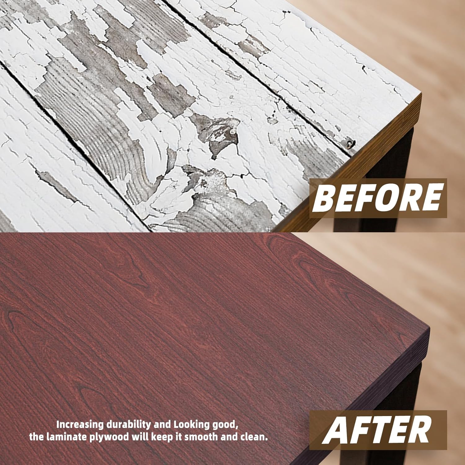 Chapa de madera de cerezo, laminado de textura 3D de 24 x 24 pulgadas, no pegado, flexible, duradero, paneles de chapa de madera de PVC para