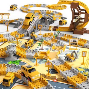 KuKuFun Juguetes de pistas de carreras, regalos para niños de 2, 3, 4, 5 años, 302 piezas de pistas de carreras de construcción, juguetes para KuKuFun Juguetes de pistas de carreras, regalos para niños de 2, 3, 4, 5 años, 302 piezas de pistas de carreras de construcción, juguetes para