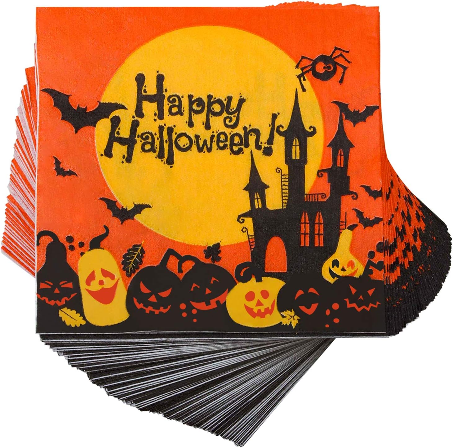Elcoho 150 servilletas de papel desechables de Halloween para bebidas horriblemente elegantes servilletas de cóctel con 2 capas, 5 x 5 pulgadas