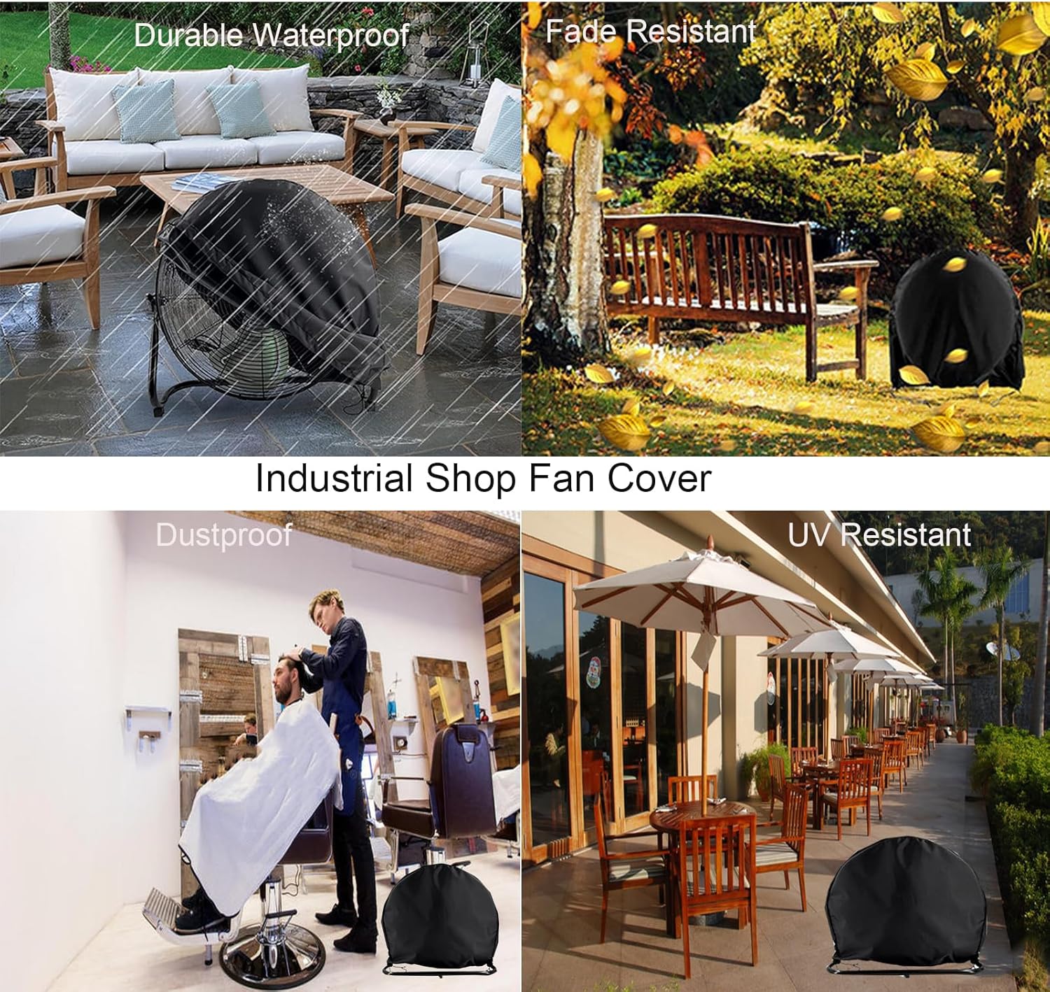 Cubierta de ventilador de piso industrial, cubierta de ventilador impermeable y a prueba de polvo, apta para la mayoría de ventiladores de piso de