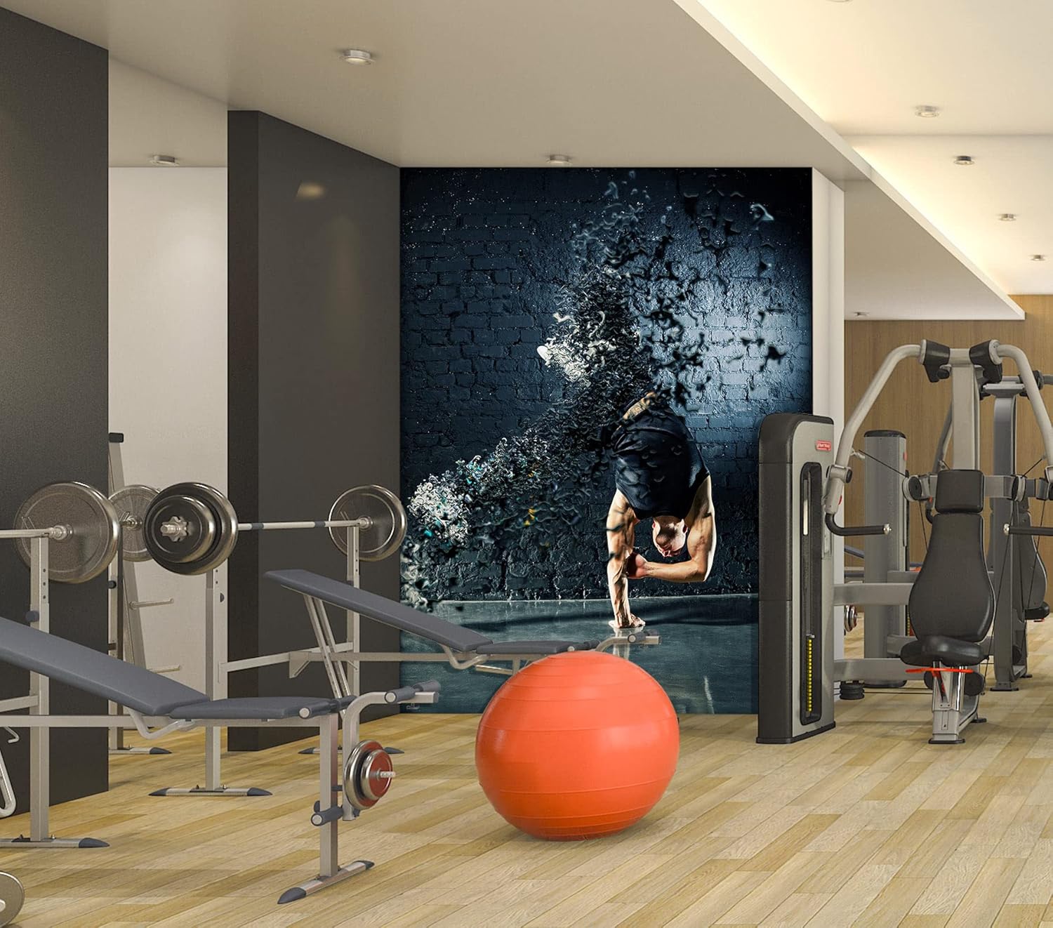 3D Gym Exercise A1903 Wall Paper Print Decal Deco Wall Mural Self-Adhesive Wallpaper AJ US Amy 2023 July (Vinyl (No Glue & Removable),