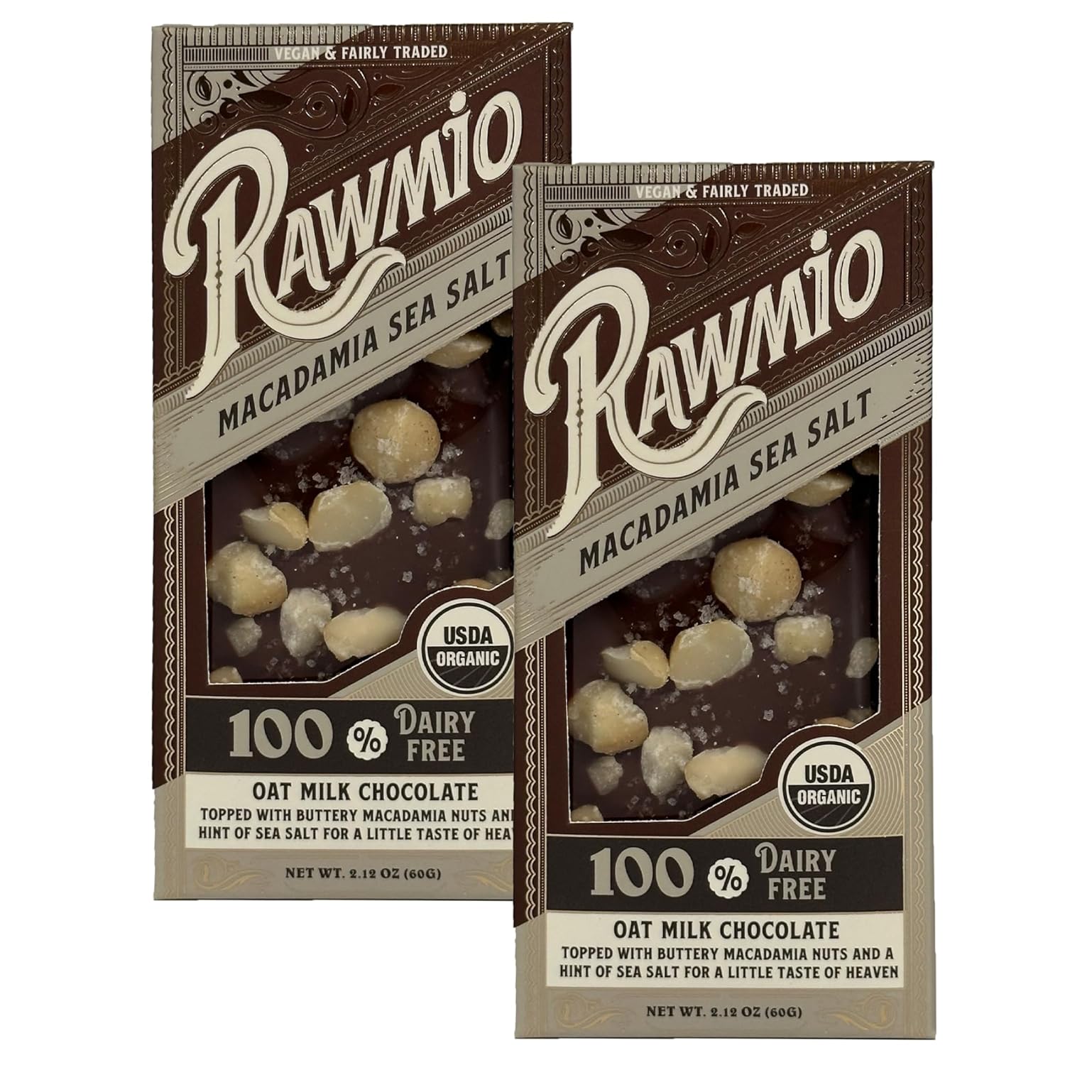 Rawmio Corteza de sal marina de macadmia – 2.12 onzas – Cruda, orgánica, vegana, kosher – Paquete de 2