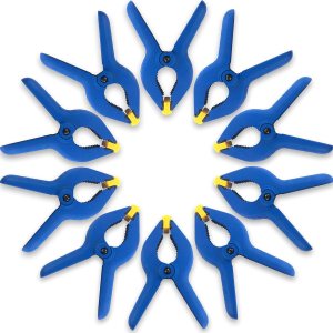 Taytools Juego de 10 abrazaderas de resorte reforzadas de nailon con almohadillas giratorias que no dañan para carpintería, carpintería y Taytools Juego de 10 abrazaderas de resorte reforzadas de nailon con almohadillas giratorias que no dañan para carpintería, carpintería y