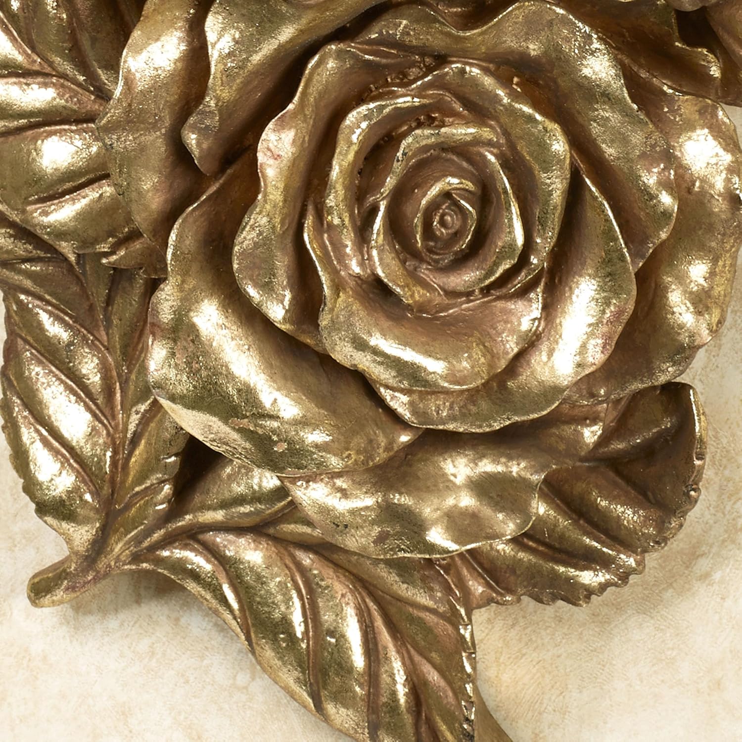 Touch of Class Estante de pared rosa – Oro envejecido – Floral – Estilo victoriano decorativo