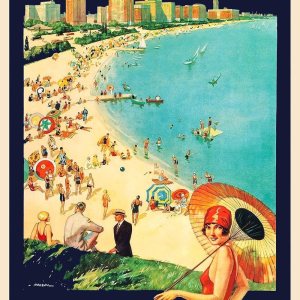 Imán de vinilo magnético de vinilo para viajes de ferrocarril estilo vintage Chicago Lake Michigan 1929 para taquillas, coches, carteles, Imán de vinilo magnético de vinilo para viajes de ferrocarril estilo vintage Chicago Lake Michigan 1929 para taquillas, coches, carteles,