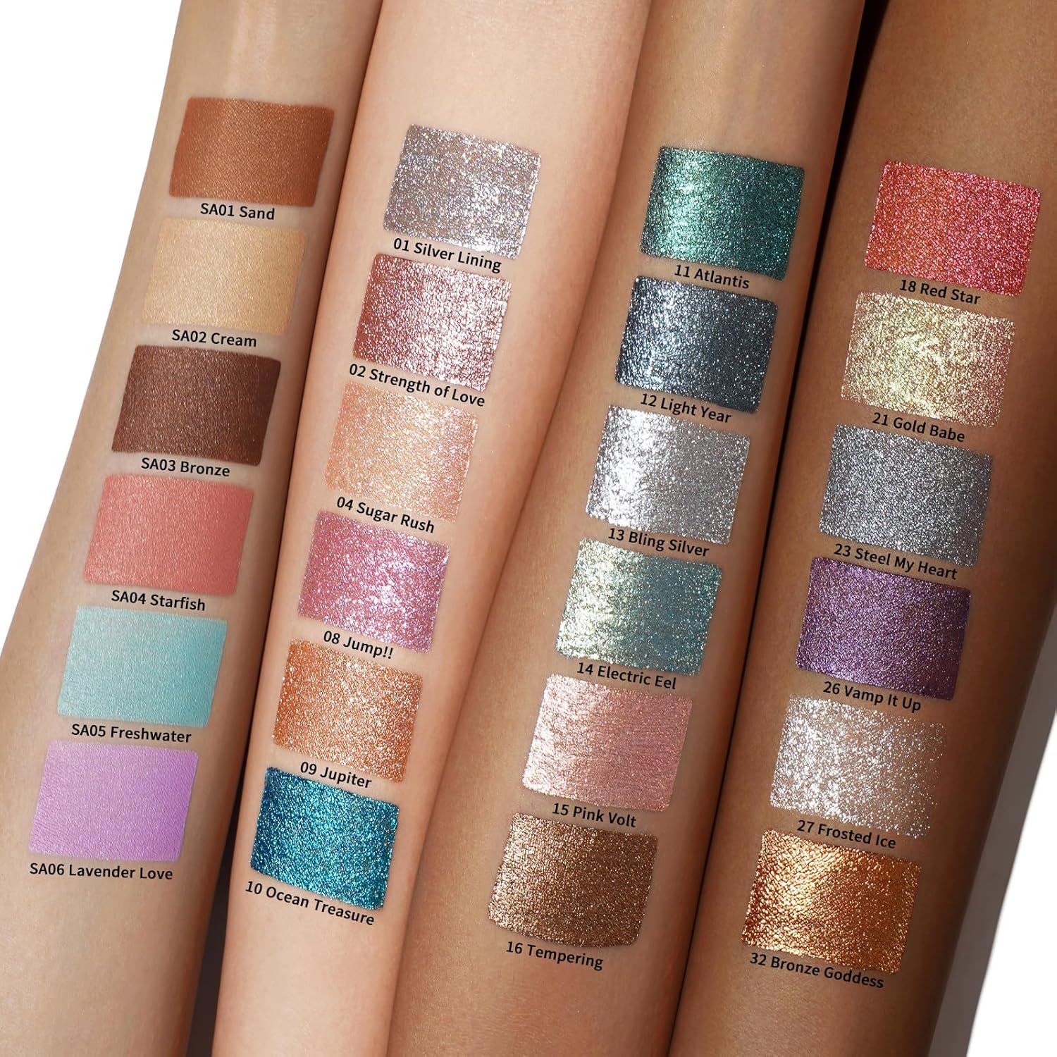 Oulac Sombra de ojos líquida verde, sombra de ojos líquida metálica, delineador de ojos líquido, maquillaje de ojos de Navidad, acabado transparente