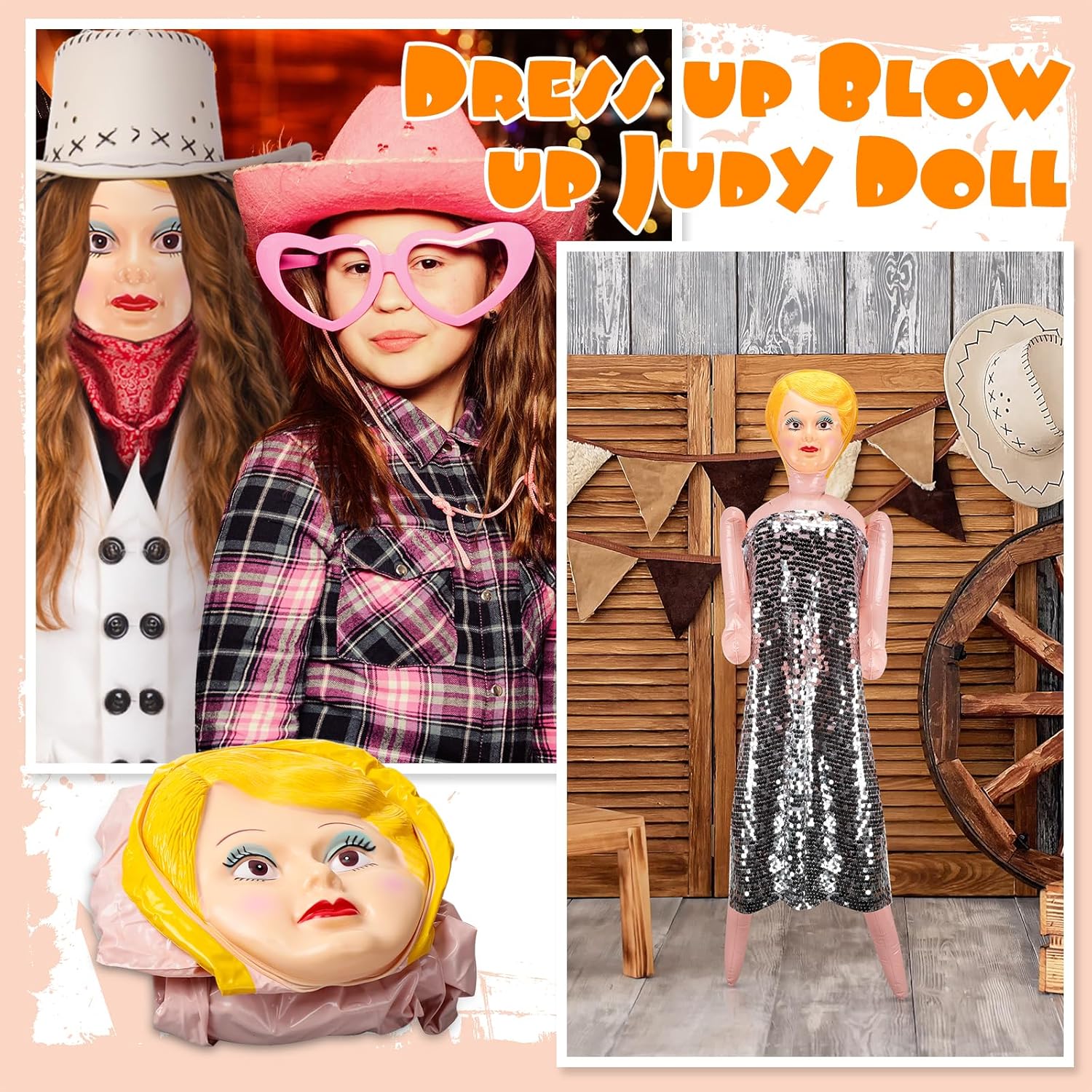 Liliful Judy Doll inflable de 59 pulgadas sin partes móviles, muñeca inflable divertida de vestir, tamaño real para chicos, adultos, solteros,