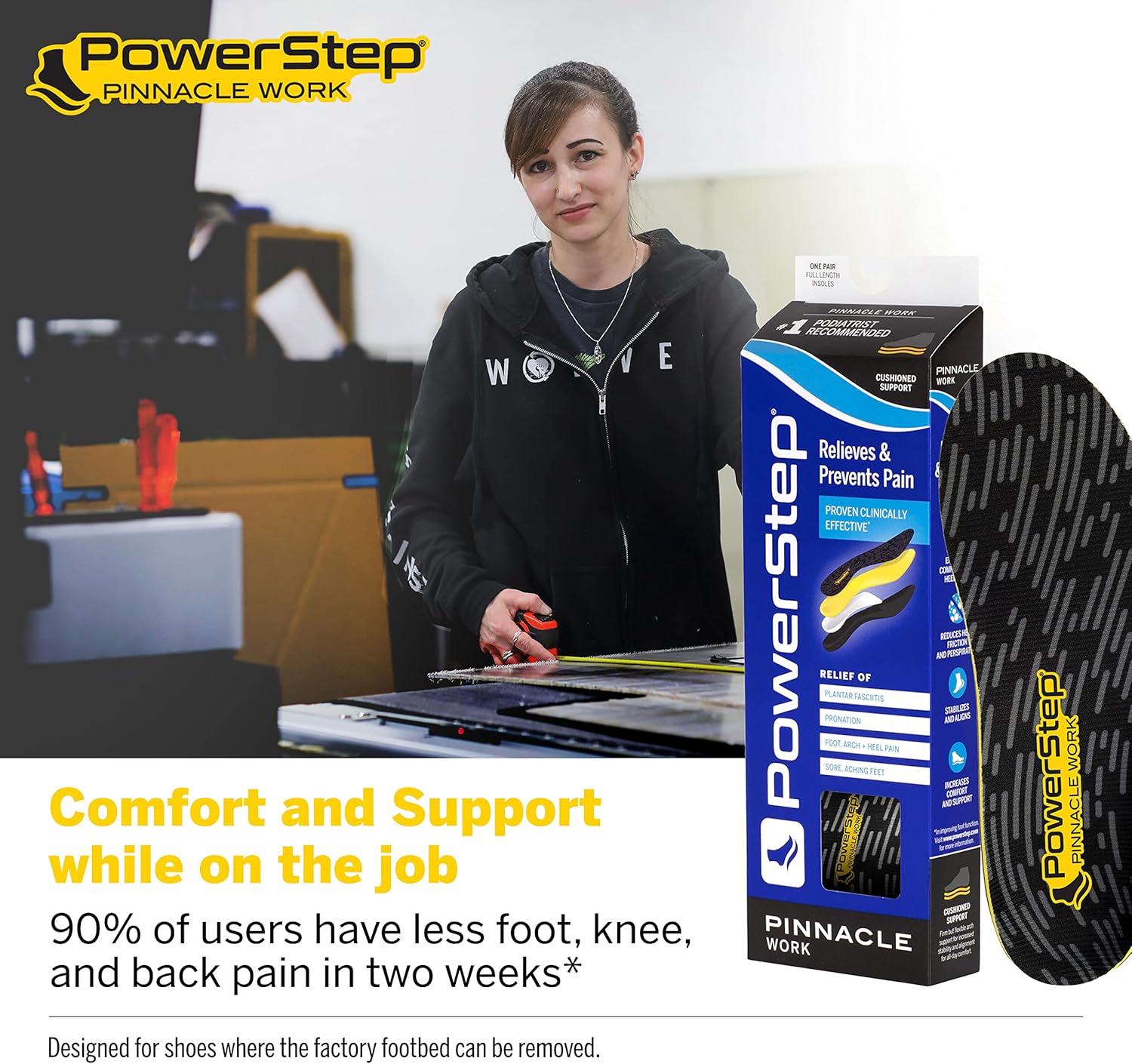 PowerStep Plantillas, Pinnacle Plus, plantilla para aliviar el dolor de pie de bola de pie, soporte ortopédico de arco de metatarsalgia para mujeres