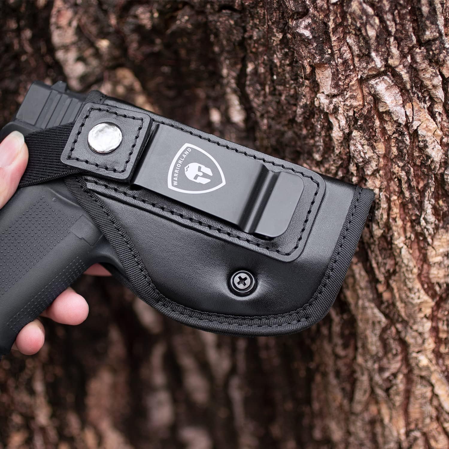 Funda universal de piel IWB ECO opcional tamaño completo  compacto – Pistolas subcompactas  tamaño de bolsillo, retención adjunta, clip de acero de