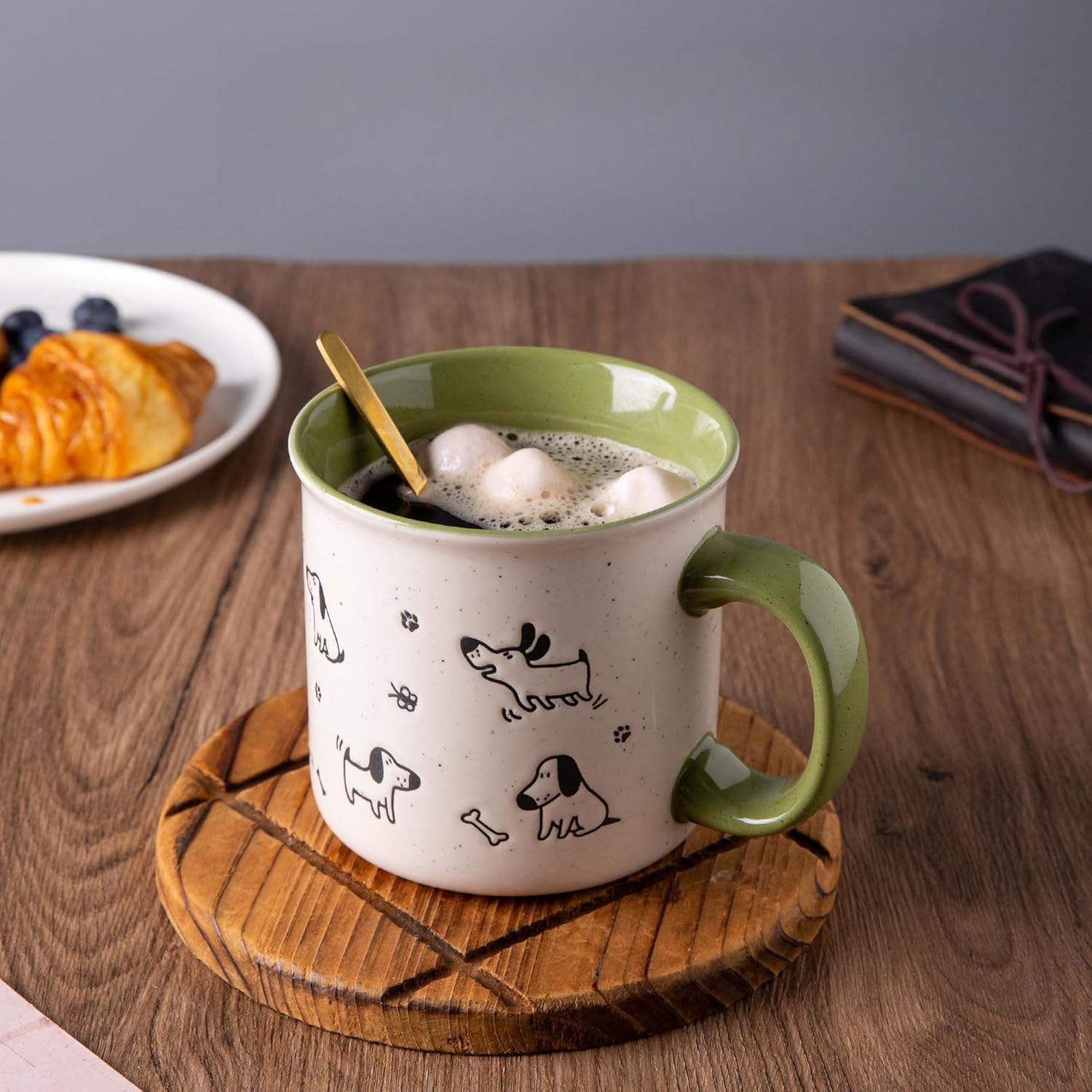 AmorArc Juego de 2 tazas de café de cerámica grandes de 22 onzas, tazas de gran tamaño con mango grande para hombres, mujeres, papá, mamá, taza