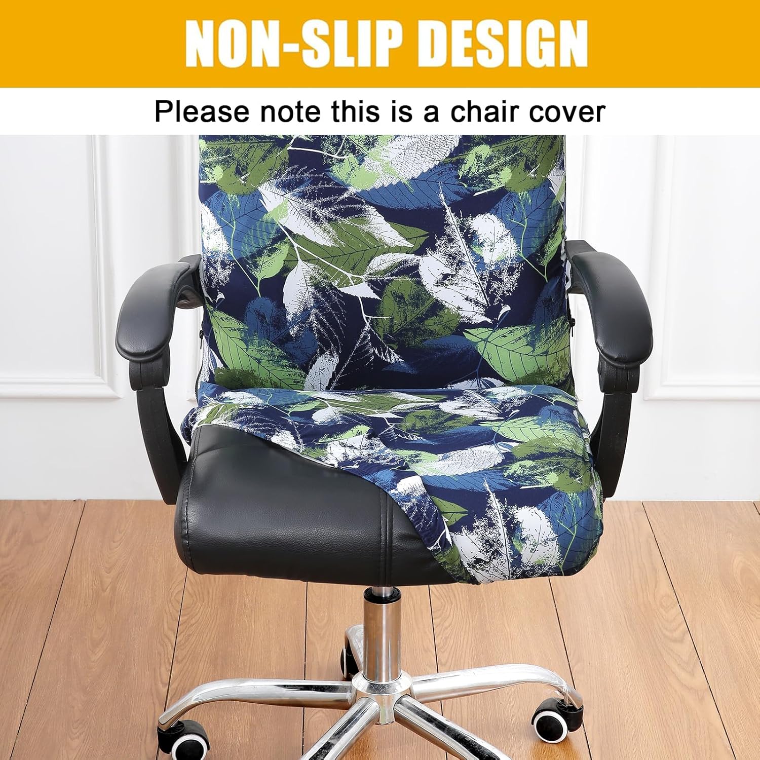 smiry – Funda protectora para silla de oficina, cubierta estampada y elástica para silla giratoria, removible, lavable y resistente al polvo con