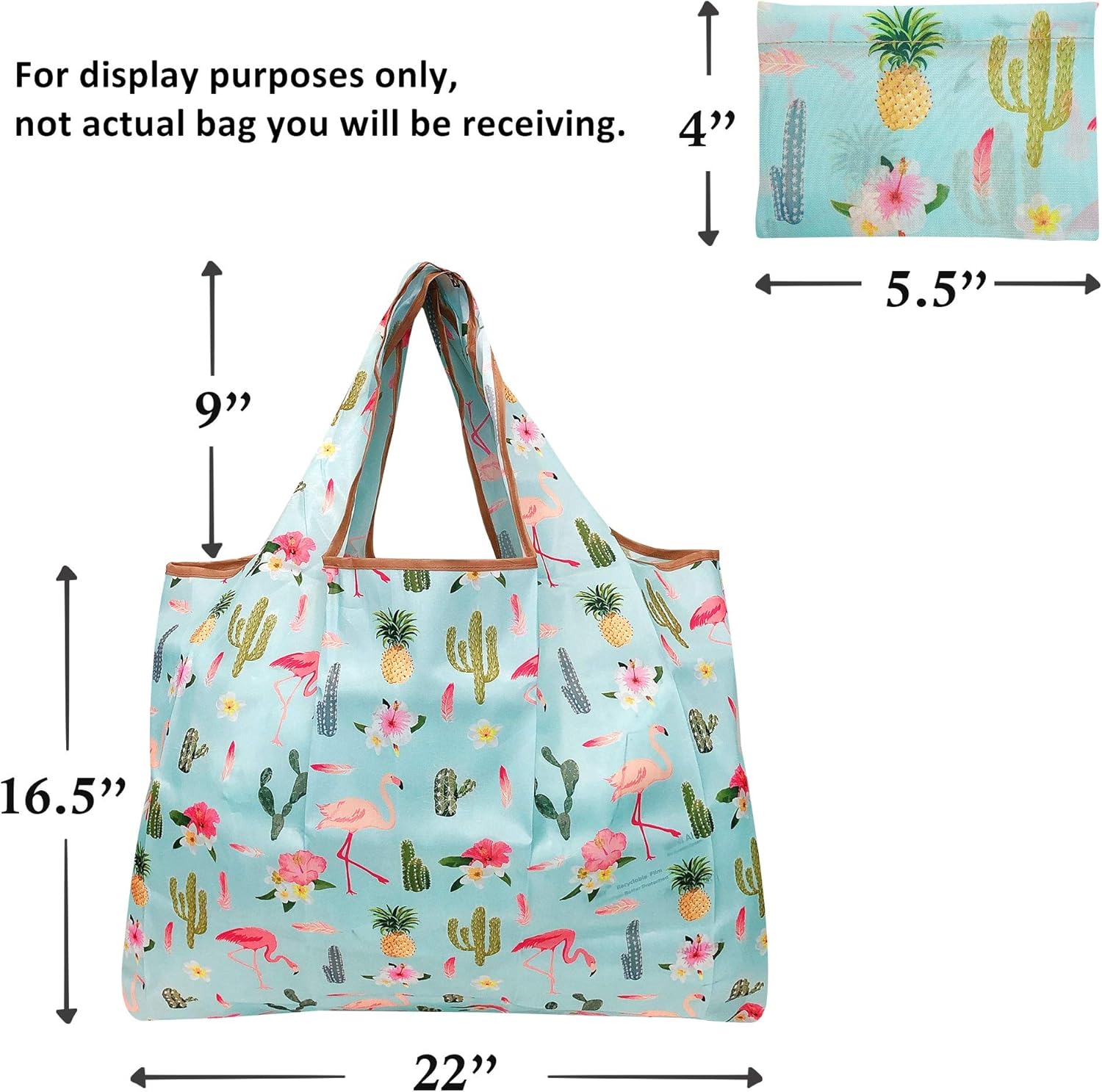 allydrew Bolsas grandes plegables de nailon reutilizables para comestibles, paquete de 5
