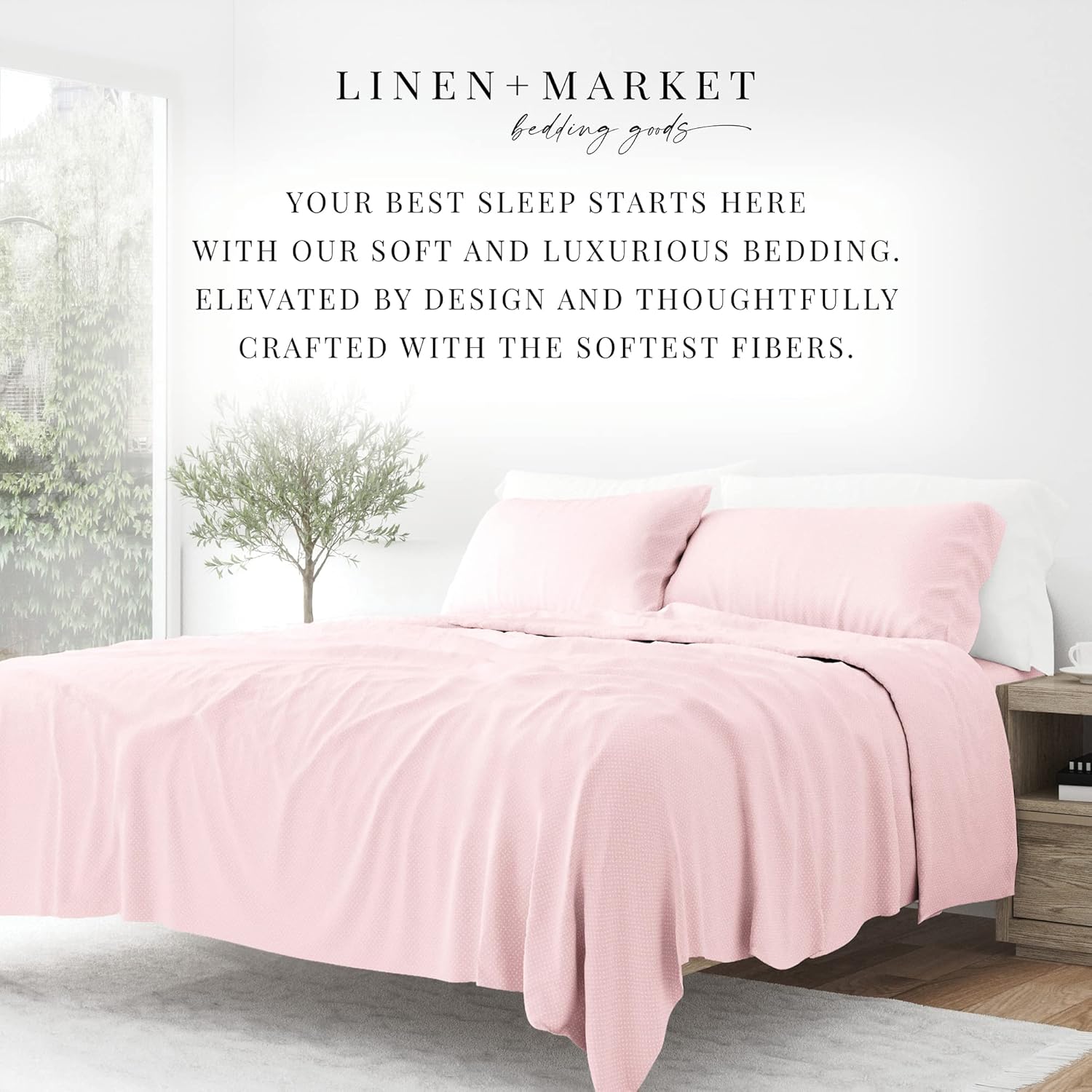 Linen Market Juego de sábanas King de 4 piezas (corazones rosados). Duerme mejor que nunca con estas sábanas ultrasuaves y refrescantes para tu cama